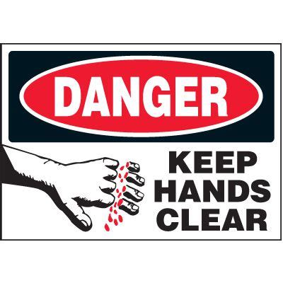 Danger Keep Hands Clear Warning Label Emedco