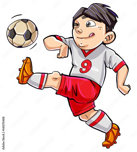 Kicking A Soccer Ball Cartoon