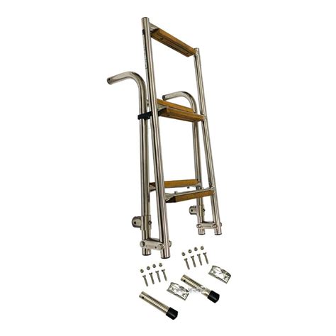 Buy Jlxj Foldable Pontoons Boat Ladder With Wood Rung Step Marine