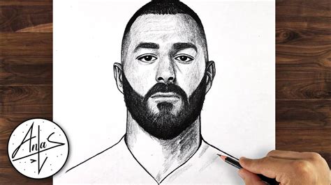 How To Draw KARIM BENZEMA Sketch Tutorial Step By Step YouTube