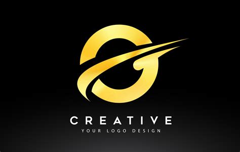 Creative O Letter Logo Design With Swoosh Icon Vector 4887027 Vector