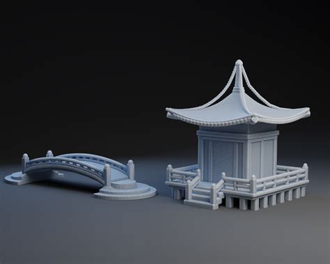 Zen Bridge And Temple By Peter Farell Download Free Stl Model