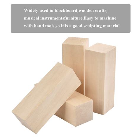 Buy Wowoss Pack Large Unfinished Basswood Carving Blocks Kit Premium