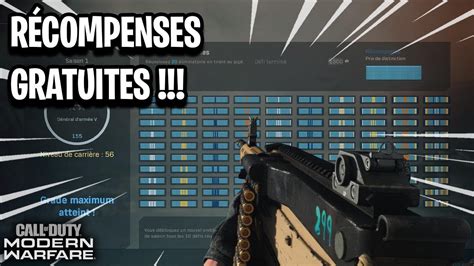 RÉCOMPENSES GRATUITES DÉFIS PROGRESSIONS LVL 155 SUR MODERN WARFARE