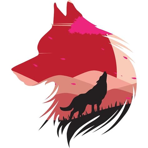 Premium Vector | Night wolf moon logo illustrator