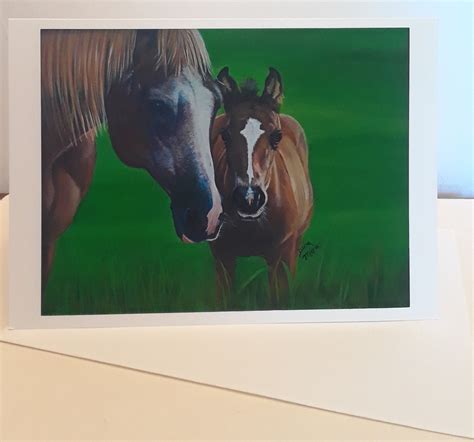 Mare & Foal Horse Painting of a Beautiful New Life Original - Etsy