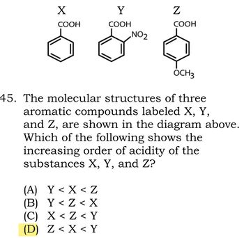 Answered: X COOH Y COOH NO₂ (A) Y