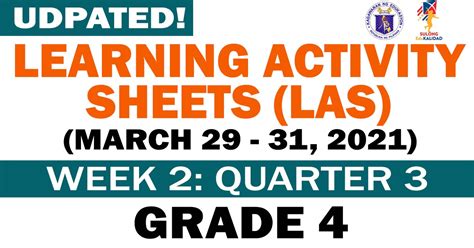 Grade Updated Learning Activity Sheets Q Week March