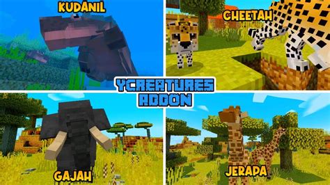 Add On Hewan Liar Ycreatures Addon Mcpe Addon Binatang Minecraft Pe