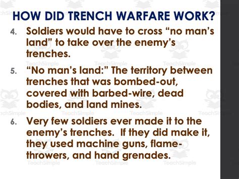 Trench Warfare World History Presentation And Notes By Teach Simple