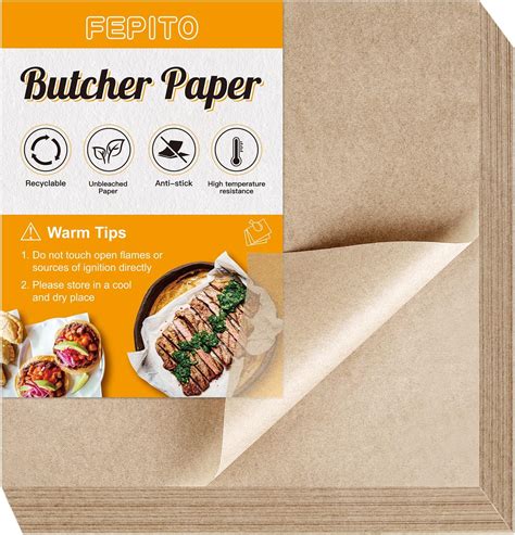 Amazon FEPITO 100 Pieces Brown Butcher Paper 12 X 12 Inch Precut