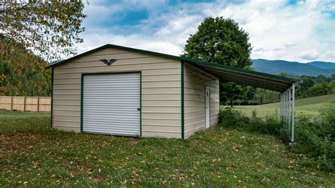 X X Metal Garage With Lean To Boxed Eave Roof Eagle Carports