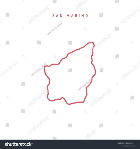 San Marino Editable Outline Map Most Stock Vector Royalty Free