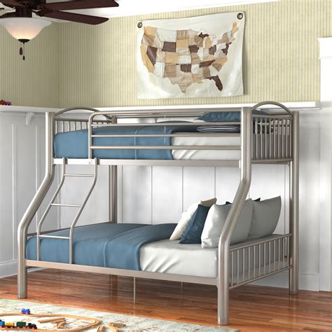 Metal Twin Over Full Bunk Bed With Stairs