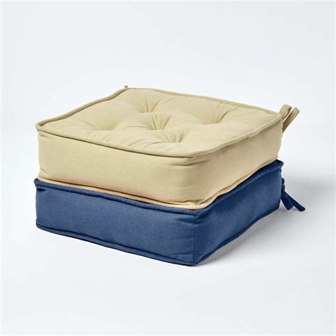 Galette De Chaise Coussin Rehausseur En Coton Bleu Marine 40 X 40 X 10 Cm