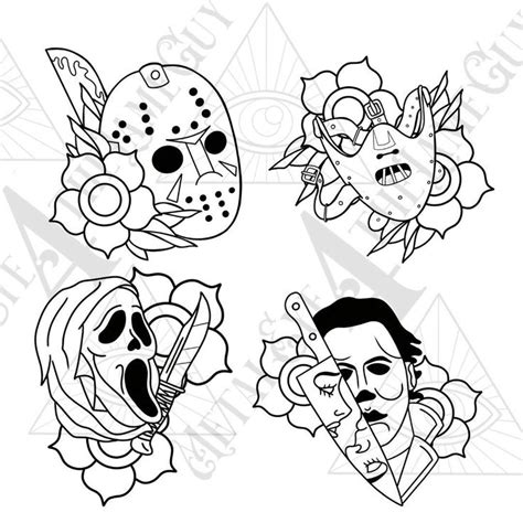 Classic Horror SVG Traditional Tattoo Cricut Projects, Instant Download ...