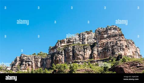 Natural Park La Sierra De Montsant Landscape With Mountains And