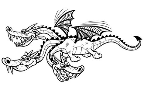 Cartoon Dragon Line Art Grafik Von M K Malchev Creative Fabrica