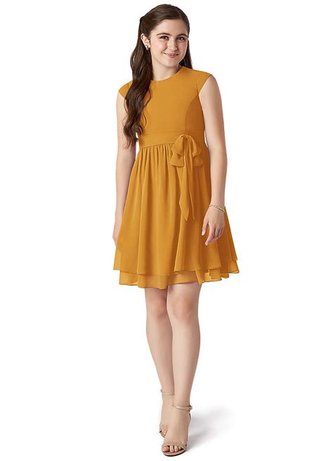 Butterscotch Azazie Ingrid Jbd Junior Bridesmaid Dresses Azazie