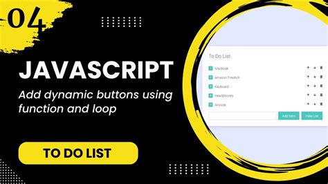 Javascript Add Dynamic Buttons Using Function And Loop Youtube