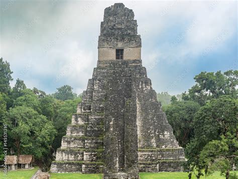 Tikal Temple I, Temple of the Great Jaguar in the main Plaza of Tikal ...