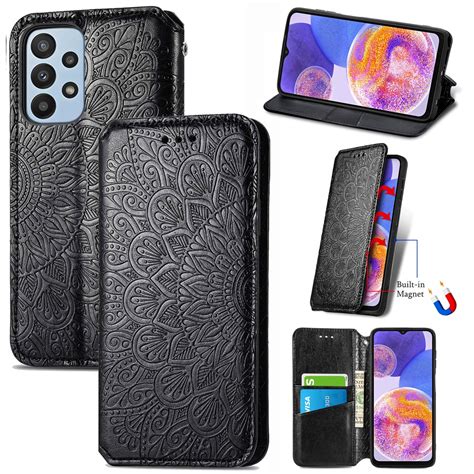 For Samsung Galaxy A23 Blooming Mandala Embossed Magnetic Leather Phone