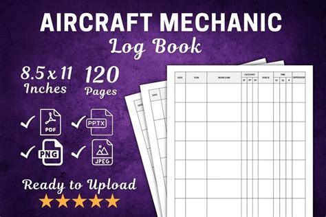 Kdp Interior Aircraft Mechanic Logbook Graphic By Gemeyarts Creative