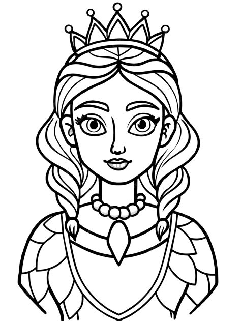 Premium Vector | A drawing of a princess with a crown on her head