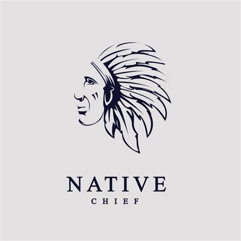 Tribal Native Chief Design Apache Warrior Mascot Head Vector