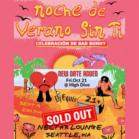 Noche De Verano Sin Ti Celebración De Bad Bunny Tickets At Nectar