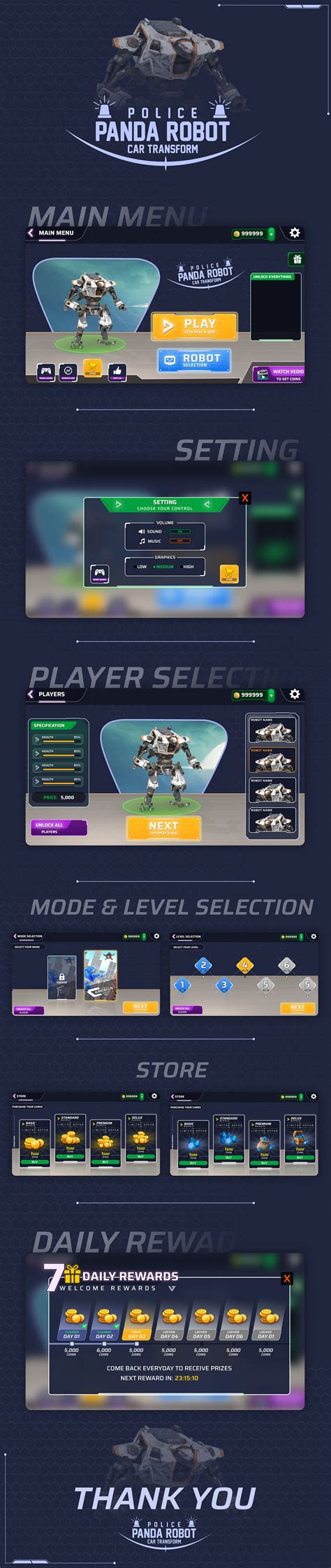 Panda Robot Game UI New Concept On Behance