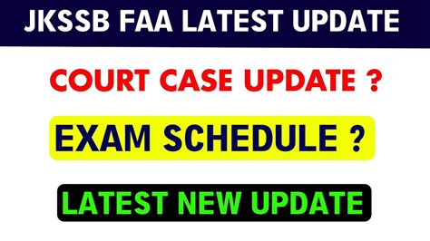 JKSSB FAA Exam Update JKSSB Finance Account Assistant Exam Dates