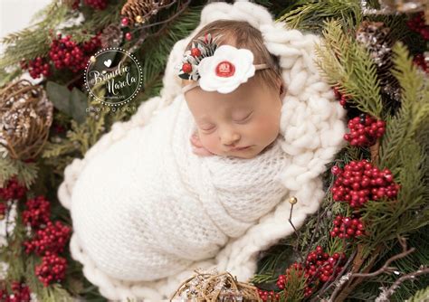 Christmas Newborn Winter Baby Girl Holiday Photography Photo Shoot