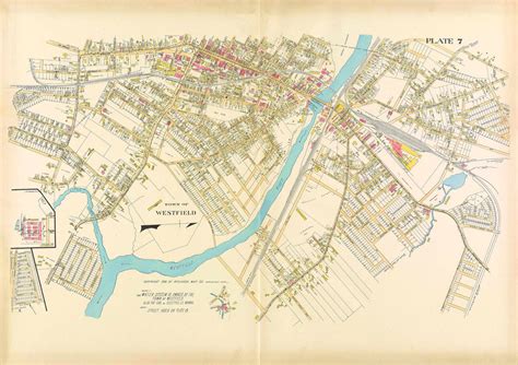 Westfield Massachusetts 1912 Old Town Map Reprint Hampden Co Old Maps