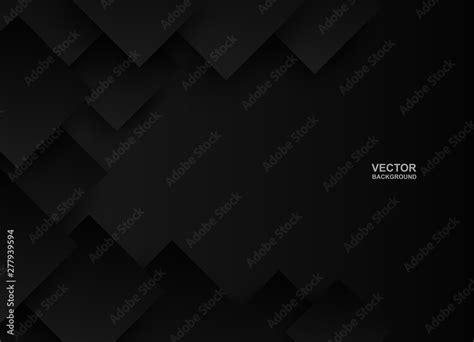 Abstract Black Square Shape Background Light And Shadow Vector