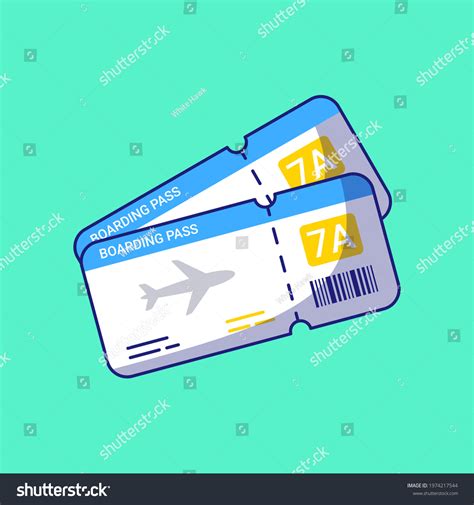 Airline Boarding Pass Ticket Travel Flat Stock Vector Royalty Free