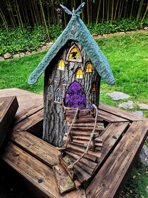 Ah Finally Finished My Own Tree Stump Fairy House An Oak Tree Died