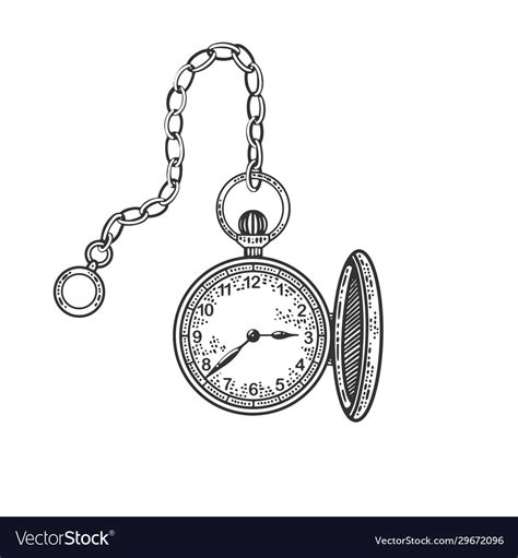 Old Fashioned Clock Engraving Royalty Free Vector Image