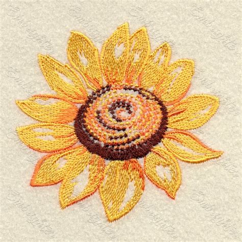 Sunflower Machine Embroidery Design Embrighter