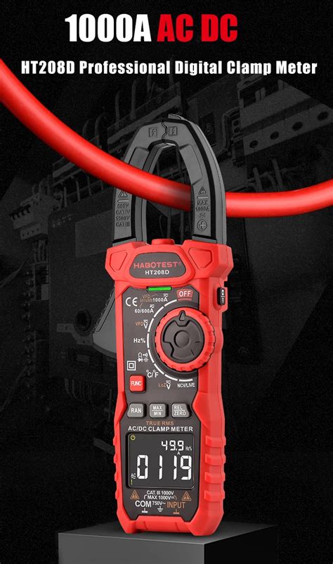 Habotest Ht208d Digital Clamp Meter 6000 Counts Ac Dc Clamp Meter ...