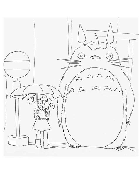 Adorable Totoro 1 Para Colorear Imprimir E Dibujar Coloringonlycom