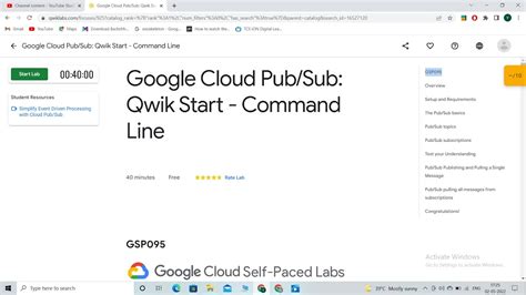 Google Cloud Pub Sub Qwik Start Command Line Qwik Start Command Line