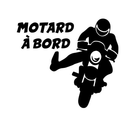 Sticker Autocollant Motard Bord Salut Motard Couleur Noir Ou