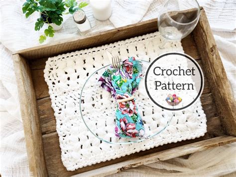 Crochet Pattern Puff Dreams Placemat Or Dish Drying Mat Etsy