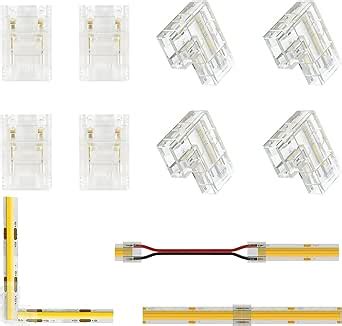 Fagent 8 Stück COB LED Streifen Verbinder LED Strip Steckverbinder Set