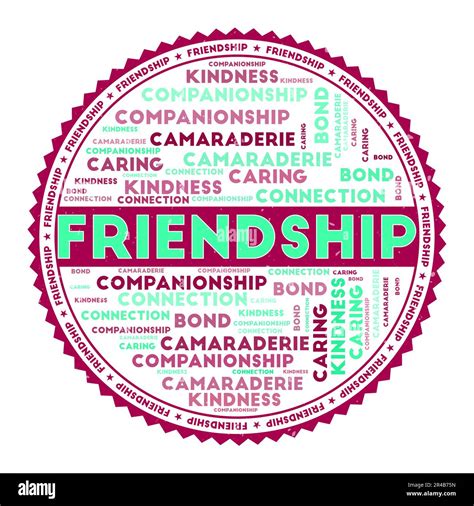 FRIENDSHIP word image. Friendship concept with word clouds and round ...