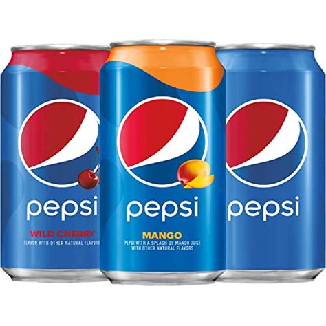 Pepsi Flavors Variety Pack, Wild Cherry, Mango, Original, 12 Fl Oz ...