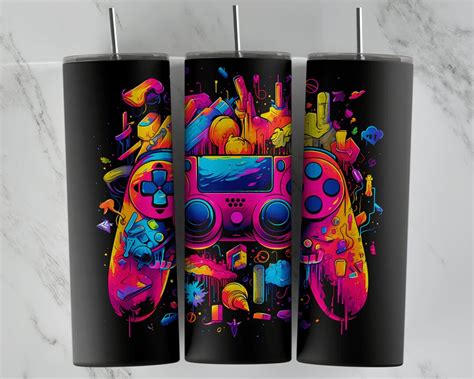 Gamer Sublimation Design For 20oz Skinny Tumblers Png Vinyl Wraps