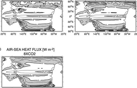 Annual average of modeled air to sea heat flux in W m À2 for the