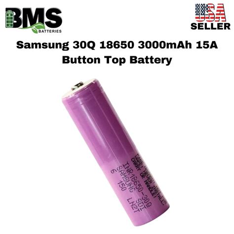 Samsung 30q 18650 3000mah 15a Button Top Battery Usa